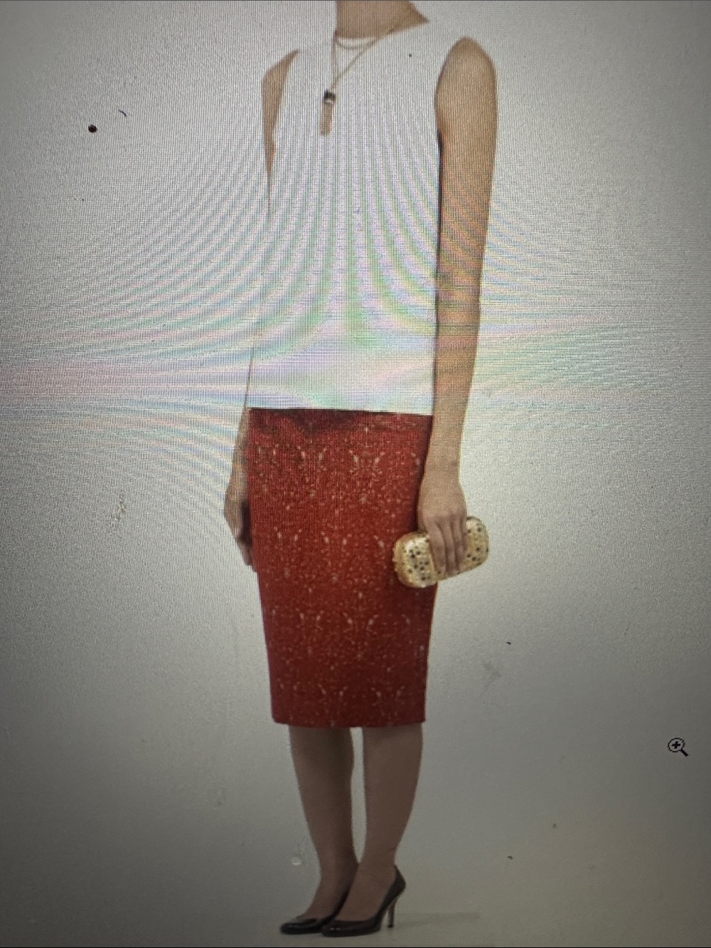 Tory Burch, red and beige brocade dress